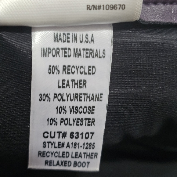 NWOT AGOLDE Recycled Leather Relaxed Boot Cut in Night Shade Size 25 - Picture 10 of 14